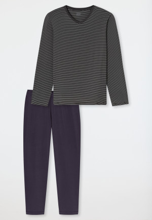 Long Pyjamas with Rings, Graphite - Long Life Soft