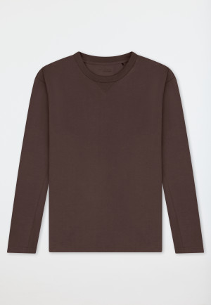 T-shirt à manches longues oversize marron foncé - Mix+Relax