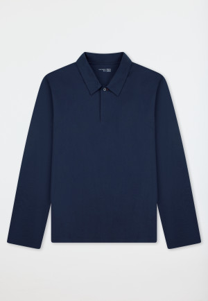 Poloshirt met lange mouwen, deep sea blue - Mix+ Relax