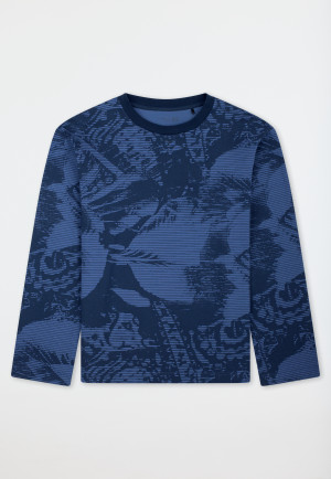Oversized Long-Sleeve Shirt in Deep Sea Blue - Mix+ Relax