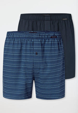 Lot de 2 boxers en jersey uni/imprimé bleu - Multipacks de boxers