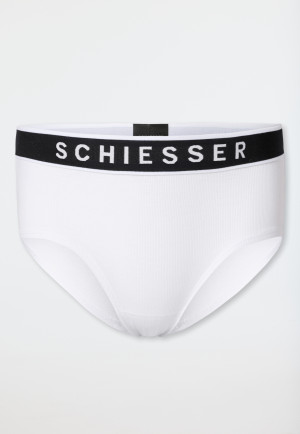 Witte panty met dubbelrib - Pure Rib