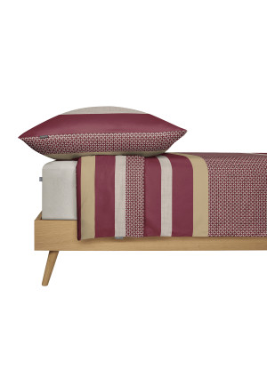 Bettwäsche 2-teilig Satin Streifen bordeaux - SCHIESSER Home