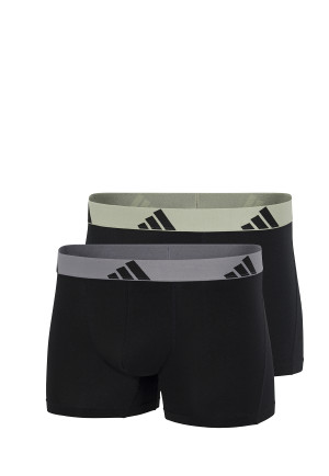 Enge Boxershorts lang 2er-Pack Schwarz/Grün/Grau - ADIDAS