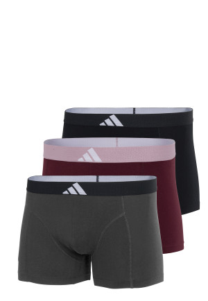Boxers ajustés lot de 3 Bordeaux/Noir/Gris - ADIDAS
