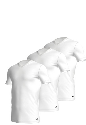 T-shirt col V lot de 3 Blanc - ADIDAS