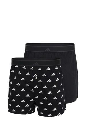 Boxer shorts with button placket 2-pack Black/White - ADIDAS