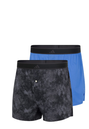 Boxershorts mit Knopfleiste 2er-Pack Schwarz/Blau - ADIDAS
