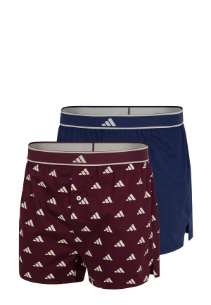 Boxershorts mit Knopfleiste 2er-Pack Blau/Bordeaux - ADIDAS