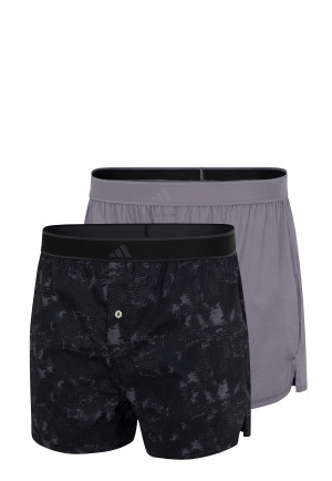 Boxershorts mit Knopfleiste 2er-Pack Schwarz/Grau - ADIDAS