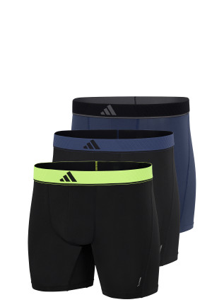 Boxers ajustés long avec logo lot de 3 Bleu/Noir - ADIDAS