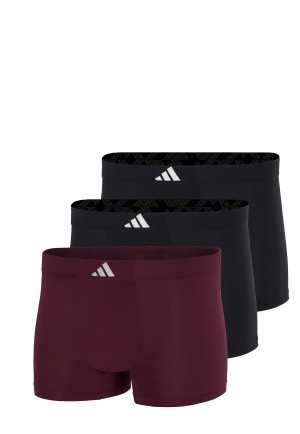 Boxers ajustés long lot de 3 Bordeaux/Noir - ADIDAS