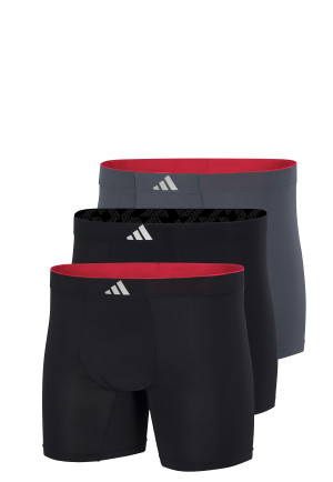 Boxers ajustés long avec logo lot de 3 Noir/Gris - ADIDAS
