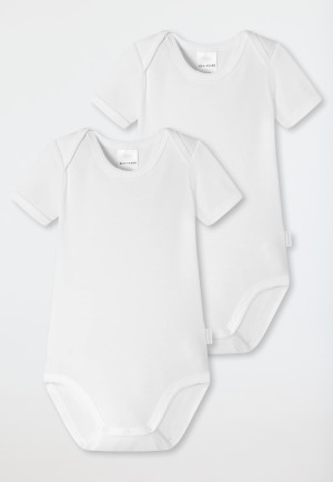 Baby-Bodys 2er-Pack kurzarm unisex Feinripp Organic Cotton weiß - Original Classics