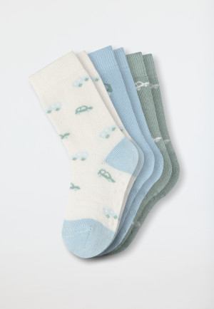 Baby-Stoppersocken 3er-Pack Autos mehrfarbig - Legwear Baby