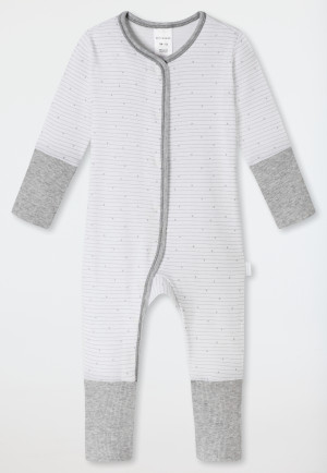 62-92 Schiesser Baby Schlafanzug 1-tlg Strampler ohne Fuß unisex weiß grau Gr 