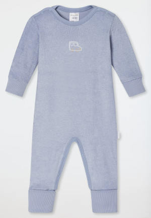Babyanzug lang Vario mit Fuß Frottee Modal sand - Baby