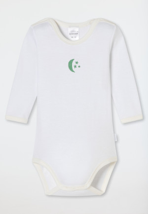 Babybody langarm unisex Feinripp Modal Mond Sterne off-white - Natural Love