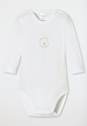 Babybody langarm unisex Feinripp Modal Wolle sahara - Baby