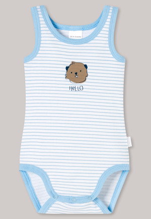 SCHIESSER Baby Body ohne Arm FISCH blub blub Gr 68 74 80 86 92 98 104 Bodies NEU