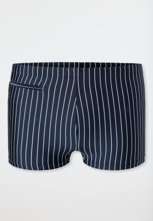 Retro swimwear with zip pocket knitwear recycled stripes admiral - Nautical Casual