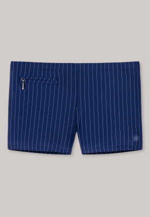 Retrozwemkleding tricot ritszakje donkerblauw-grijs gestreept - Aqua