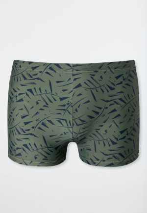 Swimwear retro knitwear zip pocket olive patterned - Wave Nature