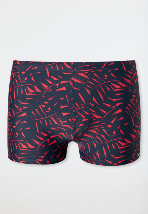 Swimwear retro knitwear zip pocket red patterned - Wave Nature