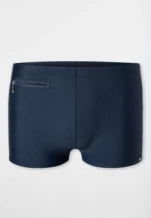 Badehose mit Reißverschluss-Tasche Wirkware recycelt feiner Streifen admiral - Nautical Casual