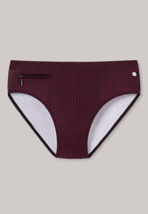 Schiesser Herren Badeslip Aqua - Schwarze Badehose Mit Reißverschlusstasche