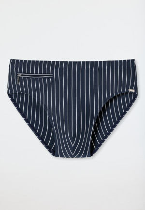 Zwem-sir met ritsvak tricot gerecycled stroken admiraal - Nautical Casual