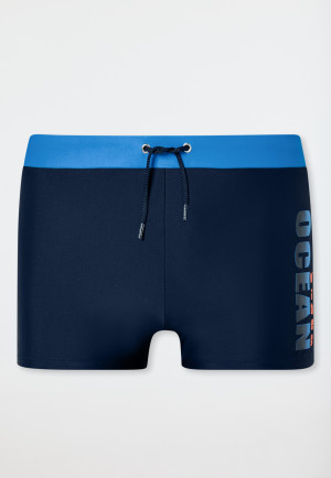 Knitwear recycled SPF40+ school sports swimming trunks blue - AQUA Teen Boys