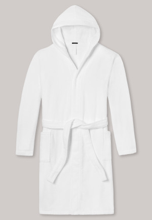 Bathrobe with hood, 120 cm, white - Essentials