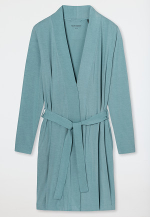 peignoir modal col revers ceinture bleu-gris - selected! premium inspiration