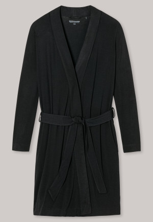 Bademantel ohne Kapuze Bambus schwarz - Rise Up