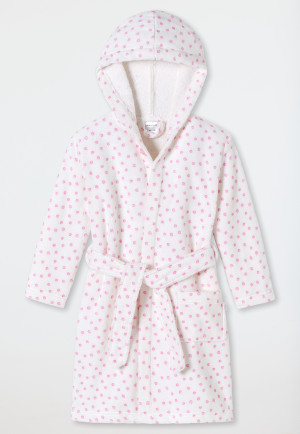 Bathrobe velour polka dots white - Original Classics