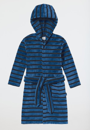 Bathrobe velour stripes blue - Boys World