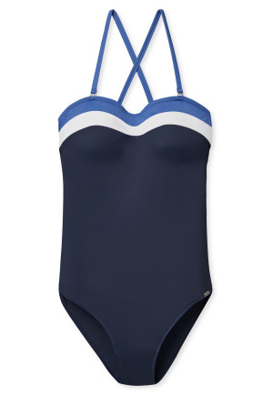 Badpak variabele bandjes softcups met ondersteuning nachtblauw - Aqua Ocean Swim