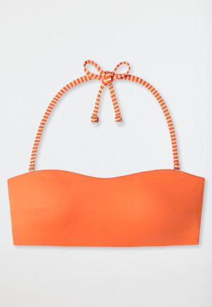 Top a fascia foderato per bikini con coppe morbide e spalline regolabili, arancione - Mix & Match Reflections