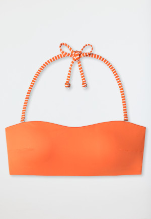 Haut de bikini bandeau rembourré bonnets souples bretelles variables orange - Mix & Match Reflections