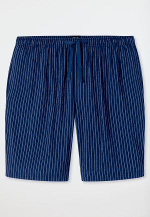 Bermuda geweven seersucker navy gestreept - Mix+ Relax