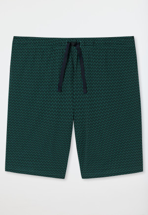 Bermuda shorts fine interlock organic cotton patterned dark green - Mix & Relax
