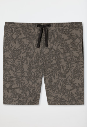 Bermuda coton bio feuilles taupe - Mix+Relax