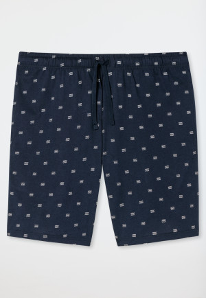 Bermuda shorts organic cotton dark blue patterned - Mix & Relax