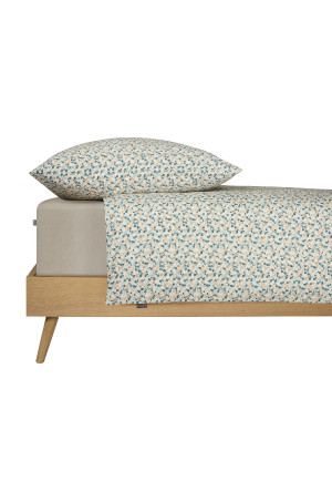Parure de lit 2 pièces crème imprimé - Renforcé