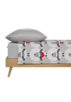 2-Piece Grey Bed Linen Set - Soft Flannel