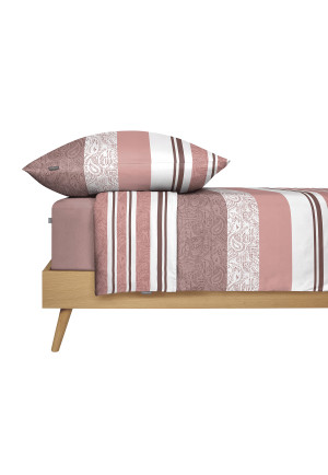 Bettwäsche 2-teilig Renforcé rosa gestreift - SCHIESSER Home