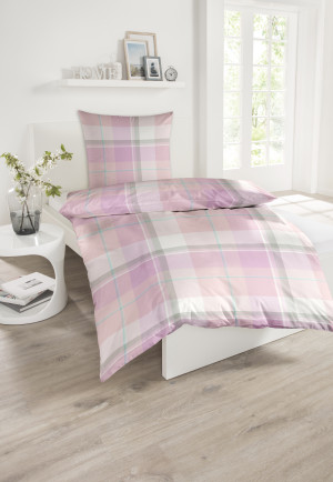 Bettwäsche 2-teilig Satin mehrfarbig kariert - SCHIESSER Home