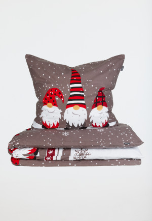2-Piece Bed Linen Set with Multi-Colored Gnome Pattern - Soft Flannel