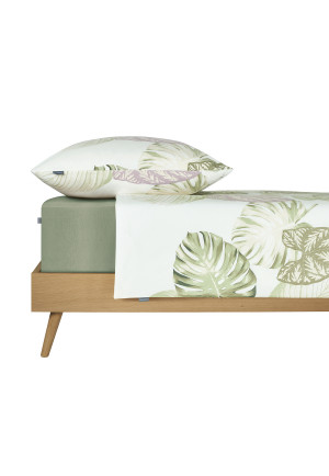 Bed linen set two-piece Renforcé green patterned - SCHIESSER Home